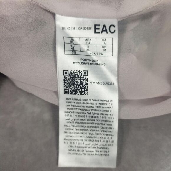 Guess Blouse Womens XL Pink Floral Sheer Mesh Ruffle Overlay Keyhole Lace Top - Picture 9 of 13